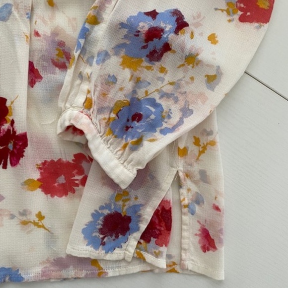 Lucky Brand Womens Major Floral Peasant Top Blouse Size M - Picture 8 of 13
